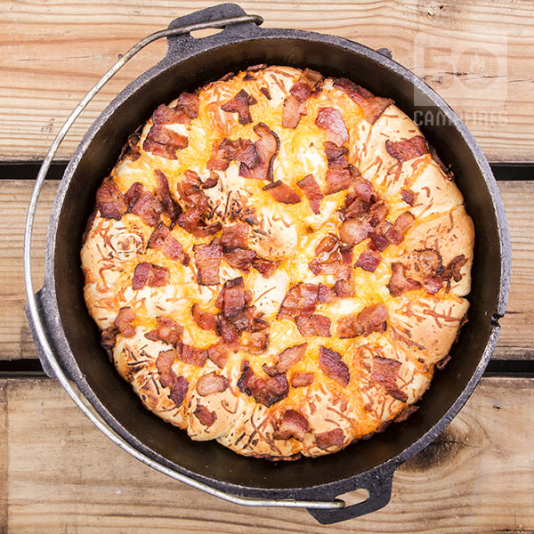 These Bacon Cheese pull aparts in the Dutch Oven are easy to make, they just take time to allow them to rise.