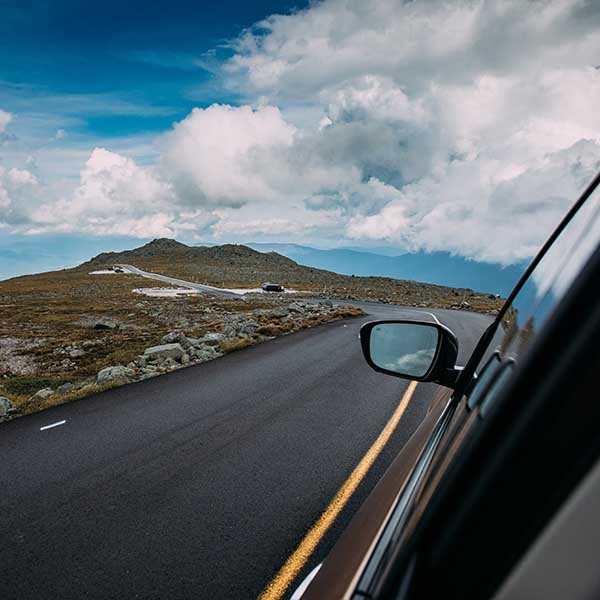 view driving up the mt. washington auto road