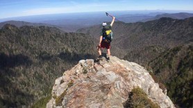 Owen Rachampbell of Darn Tough Socks in Smoky Mountains National Park on Charlies Bunyon.