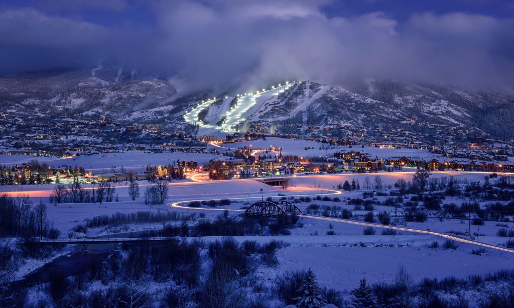 This image was taken in Steamboat Springs Ski Resort after sunset