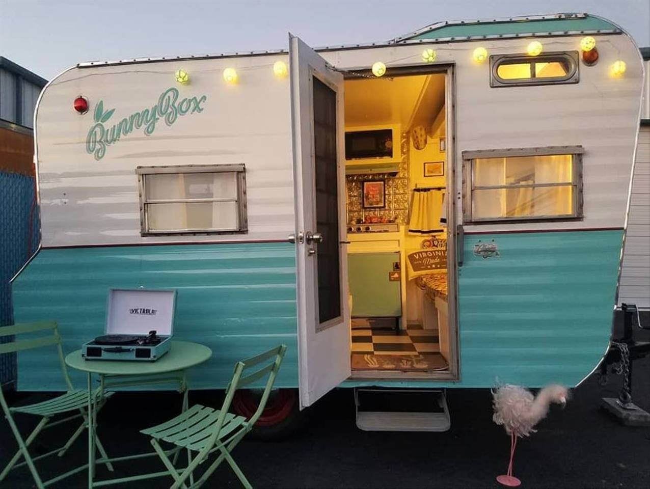Airbnb experience the Bunny Box can be towed to any camping location of your choosing in the Virginia Beach area