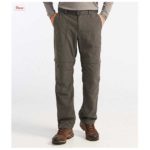 product shot of model's legs facing camera wearing olive drab L.L. Bean Timberledge Zip-off Pants against white background