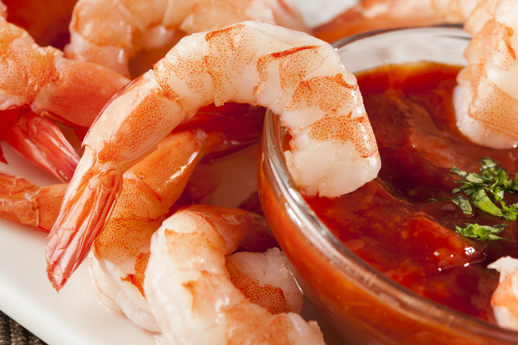 Fresh Organic Shrimp Cocktail with red sauce