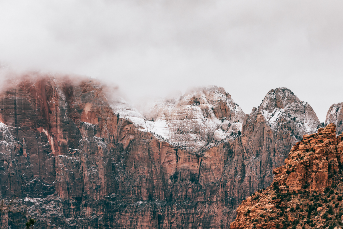 zion in the winter