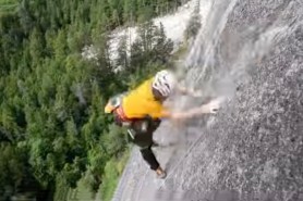 trad climber fall video