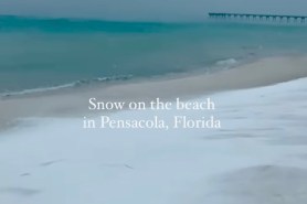 snow on florida beach