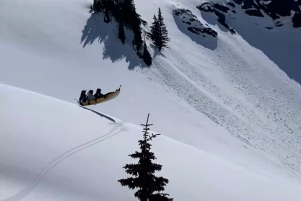 snow kayaking