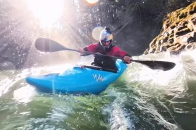 kayaker waterfall