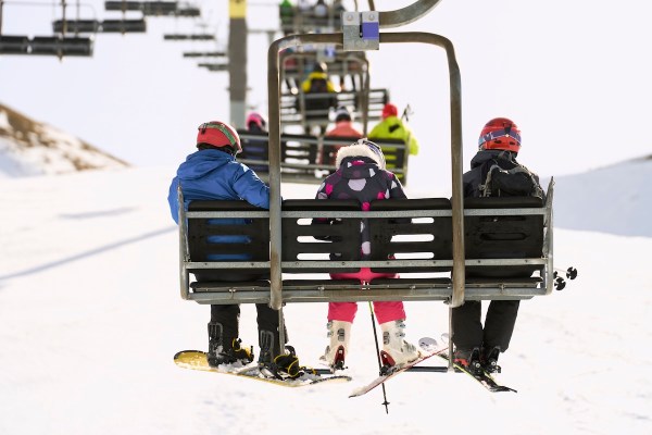 young girl ski lift fell