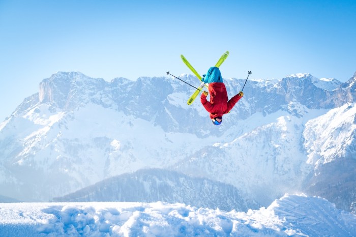 skier child landing