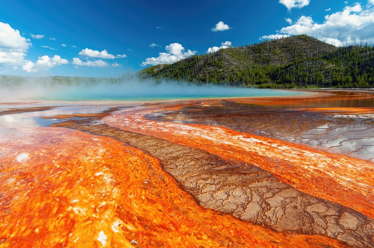 tourists grand prismatic spring